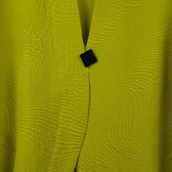 Ali Miles One Button Cardigan Jacket Women's Size L Yellow Green Textured - Picture 4 of 10